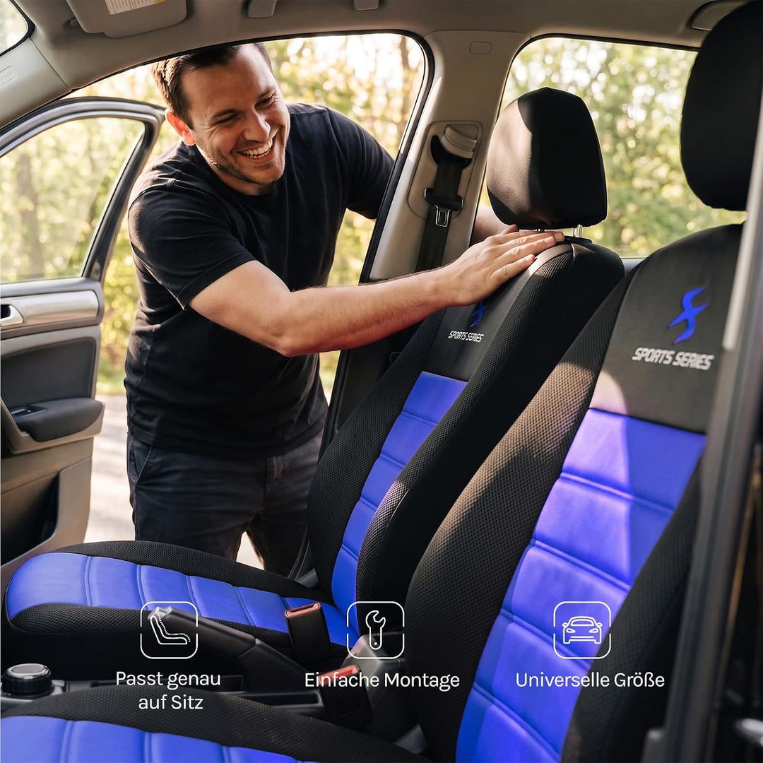 WOLTU AS7256-2 2er Sitzbezüge Auto Einzelsitzbezug universal Grösse, Komplettset, blau, Blau