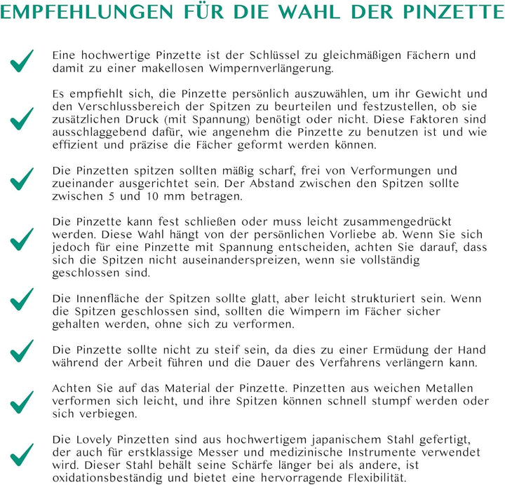 LOVELY Classic Wimpernpinzette für Wimpernverlängerung L-Type Abgerundet - hochwertige Edelstahl Pin