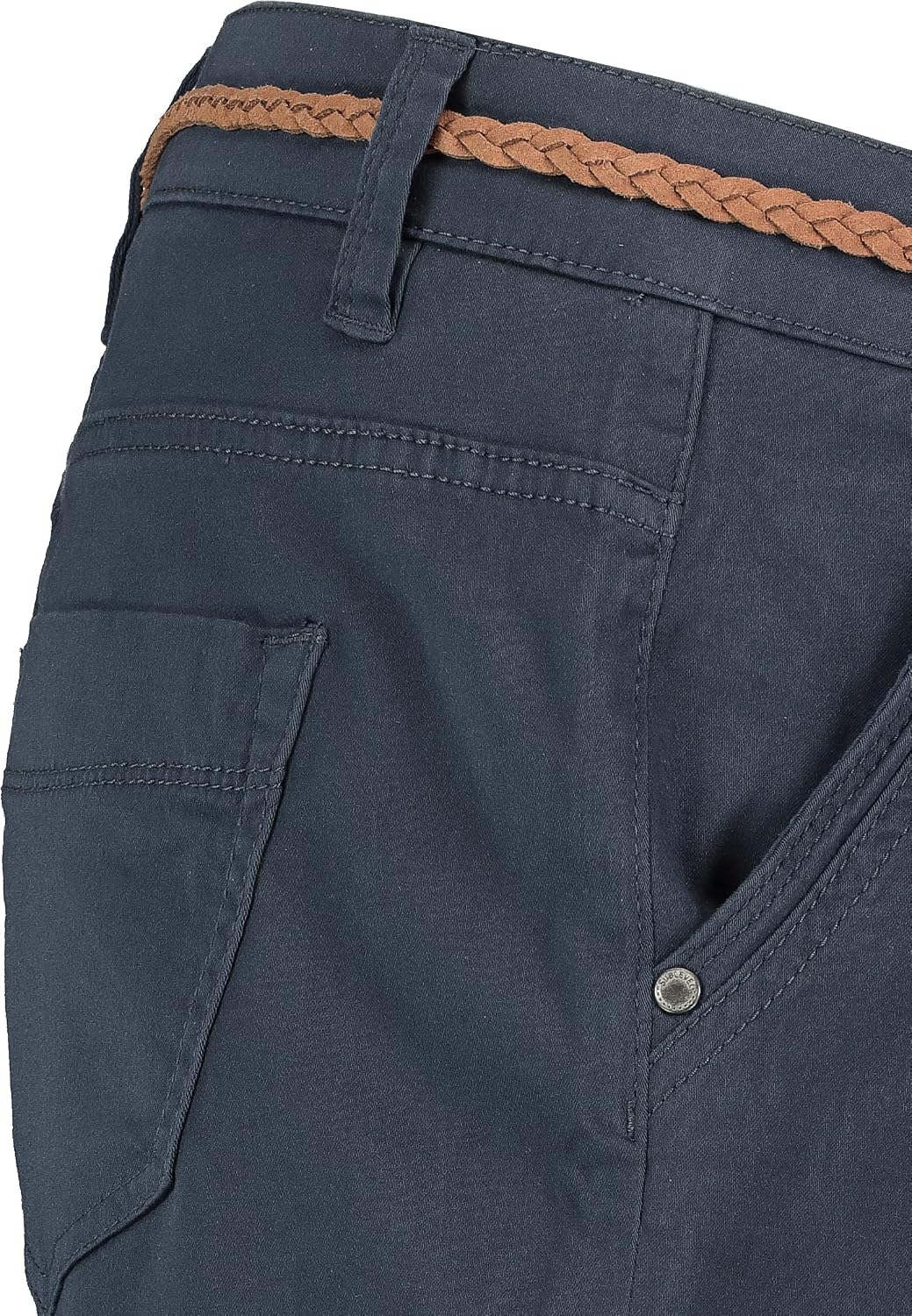 Sublevel Damen Kurze Hose Stretch-Shorts mit Flecht-Gürtel S Dark-blue, S Dark-blue