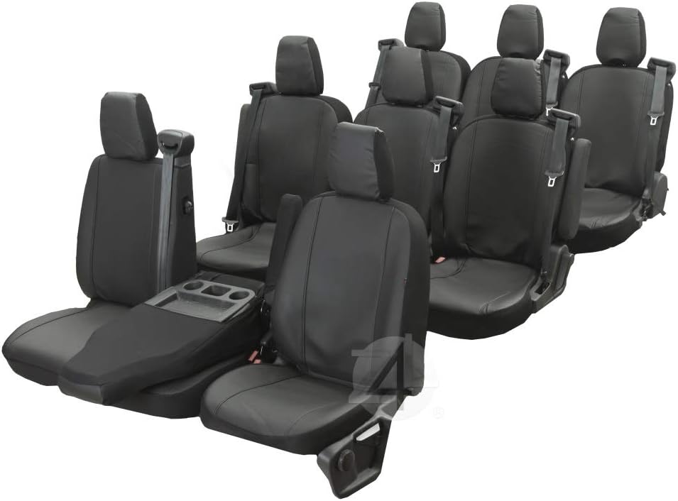 Z4L Passgenaue Kunstleder Sitzbezüge VIP ideal angepasst geeignet für Vivaro ab 2014 bis 2019 9-Sitz