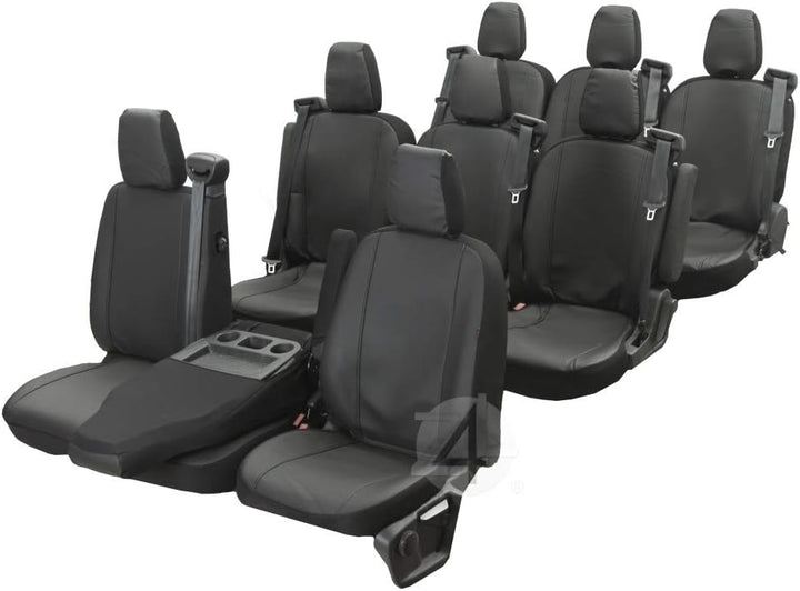 Z4L Passgenaue Kunstleder Sitzbezüge VIP ideal angepasst geeignet für Vivaro ab 2014 bis 2019 9-Sitz