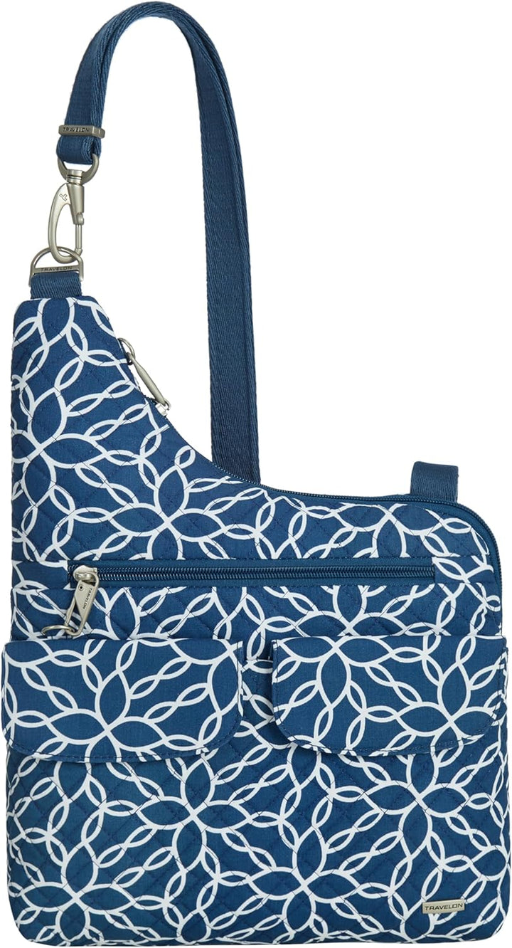 Travelon Klassische Umhängetasche mit Diebstahlschutz, Gewebte Blume, Einheitsgrösse Einheitsgrösse