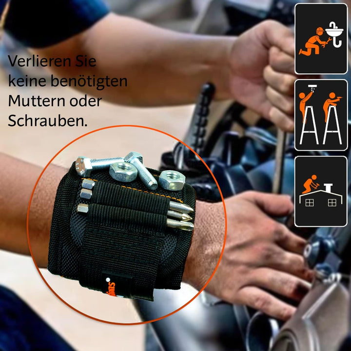Geschenke für Männer, Magnetarmband Handwerker 2024 inkl. Magnetstab und Bleistift zum Halten von Sc