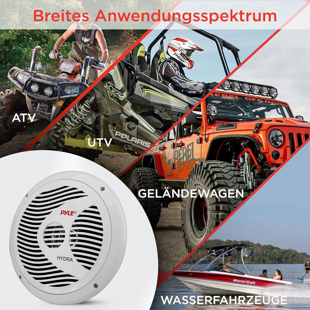 pyle Audio INC PLMR60 W Lautsprecher (Wasserdicht, 150 W) weiss, 2 Stück, PLMR60W, 150 Watts weiss 1
