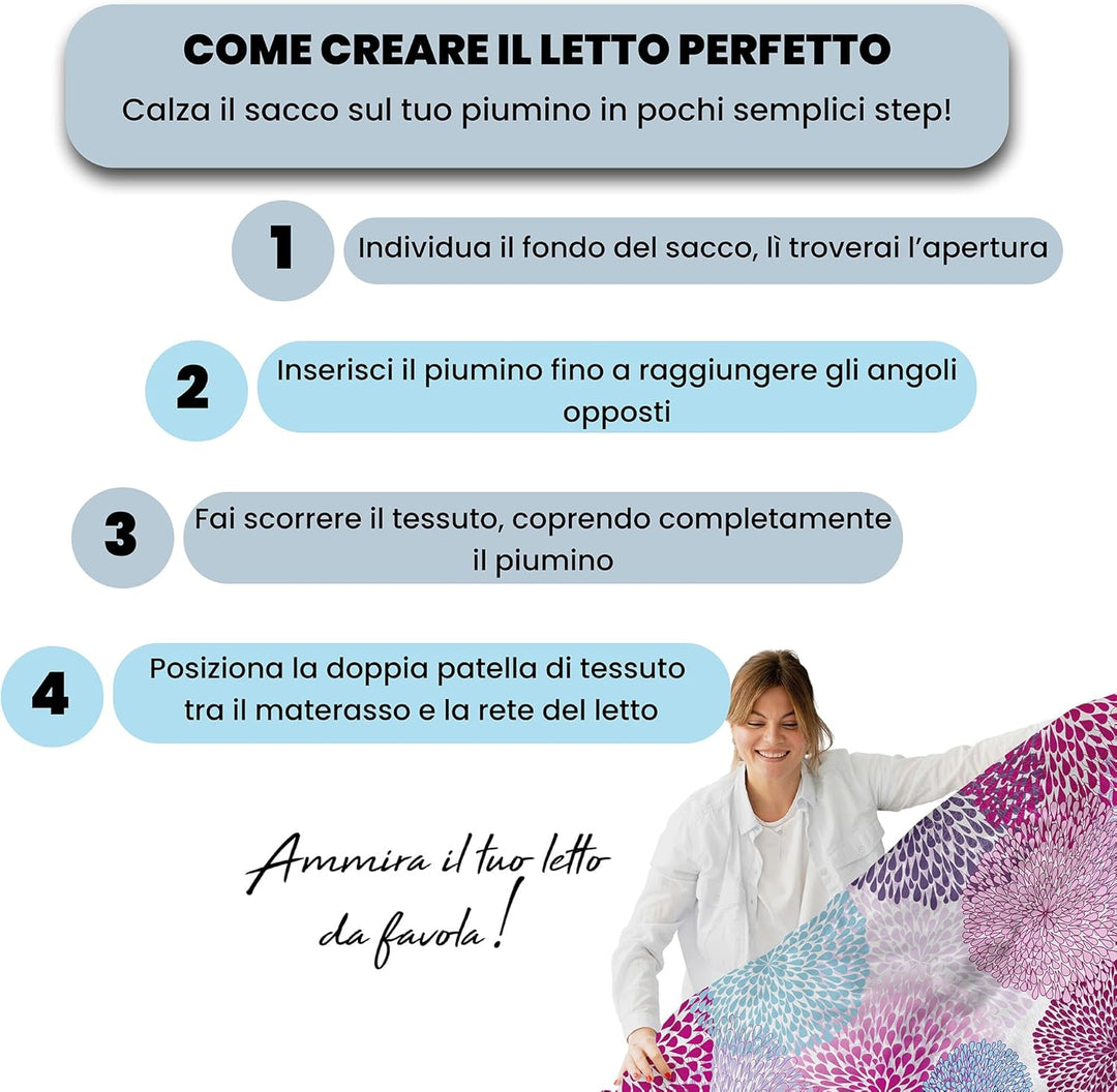 Italian Bed Linen Fantasy Bettbezug, Mikrofaser, Löwenzahn, Doppelte Löwenzahn Doppelte, Löwenzahn D
