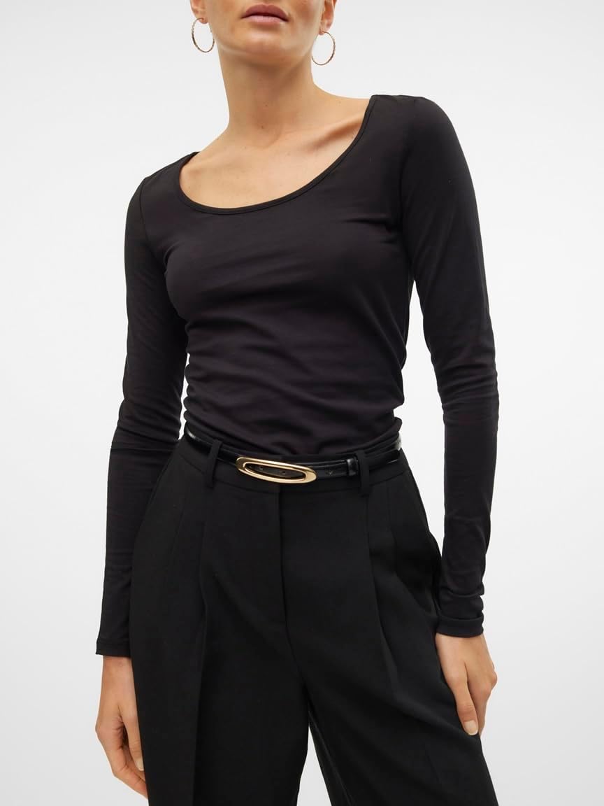 VERO MODA Damen Vmmaxi My Ls Soft Uneck Ga Noos Langarmshirts XS 1x Festival Fuchsia, 1x Gibraltar S
