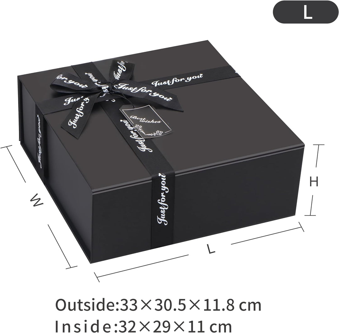 JiaWei Geschenkbox 33 x 31 x 11,5 cm Gross, Geschenkkarton mit Magnetisch Deckel &amp; Kreuzförmige Schl