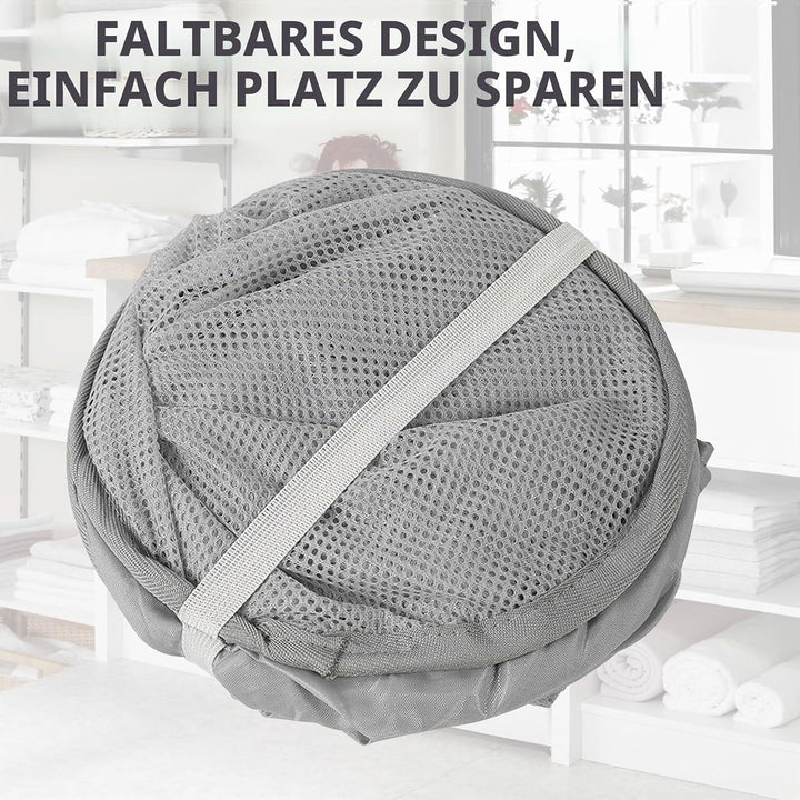 Pop-Up Wäschekorb, 3 Stück Faltbar 36 * 36 * 58cm, Klappbar Mit Henkel, Tragbar Aus Mesh, Für Badezi