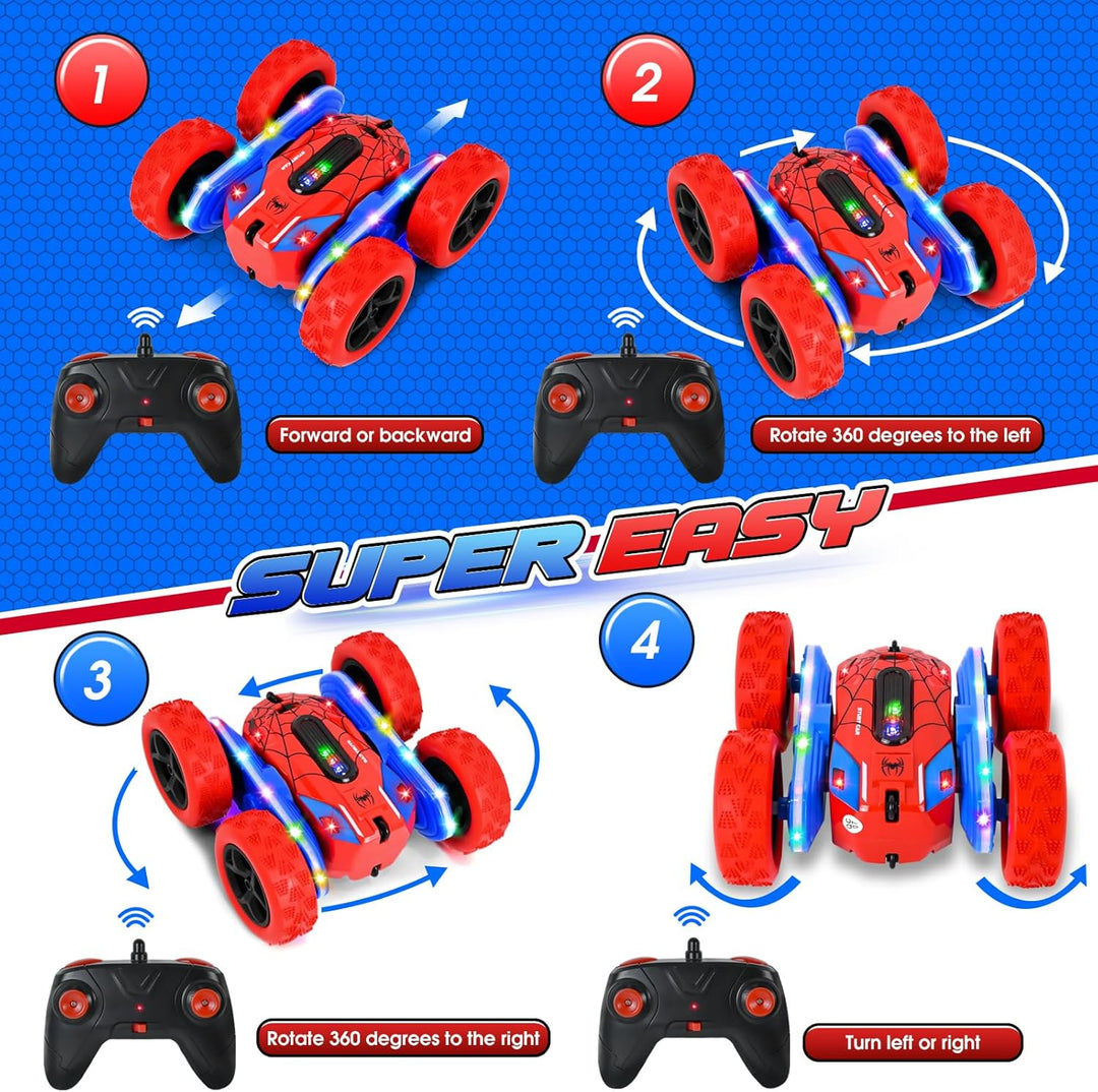 Ferngesteuertes Auto Spielzeug, 2.4Ghz 360° RC Auto Flip, 4WD Drift Spider RC Autos, Monstertruck Re