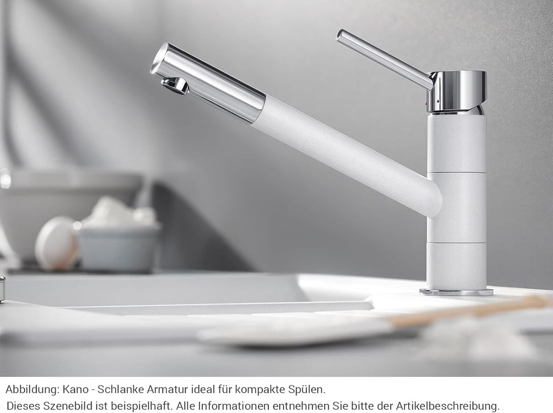 BLANCO KANO silgranitschwarz/chrom | Hochdruck | Rückflussverhinderer | Keramik Kartusche | Gesicher