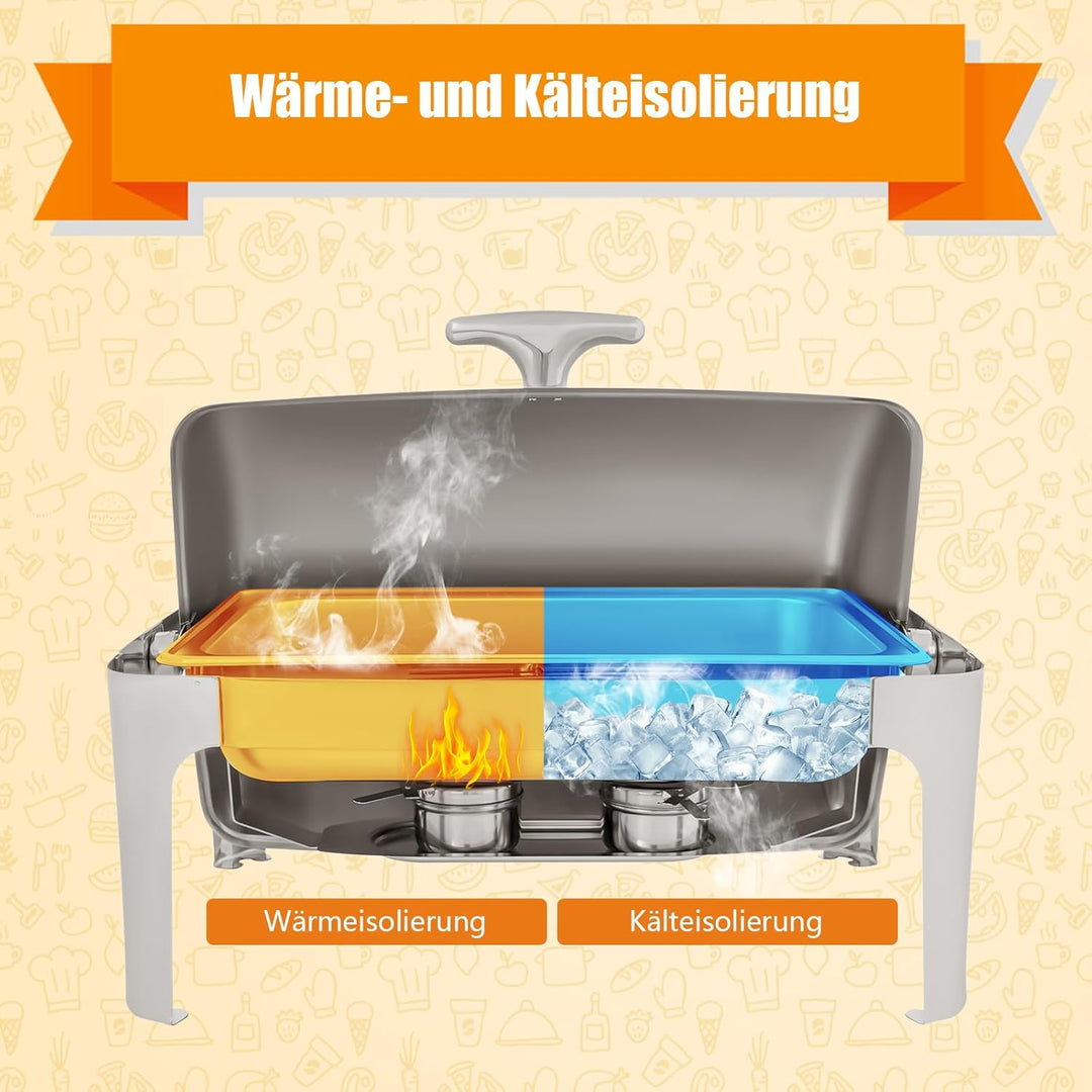 Edelstahl Warmhaltebehälter Kommerzieller Speisewärmer Warmbehälter Essen Warmhalten Behälter Cateri