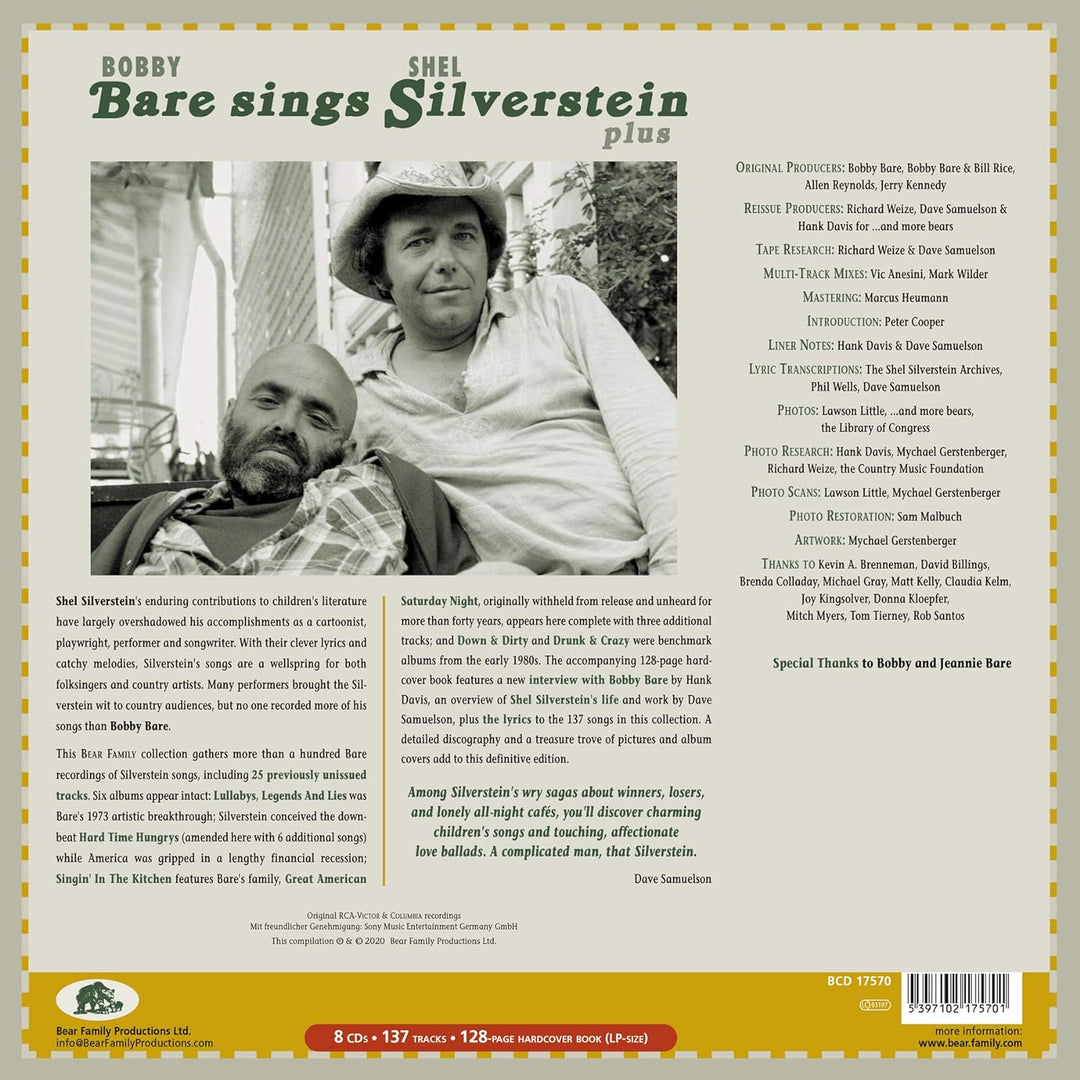 Bobby Bare Sings Shel Silverstein Plus, Audio-CD