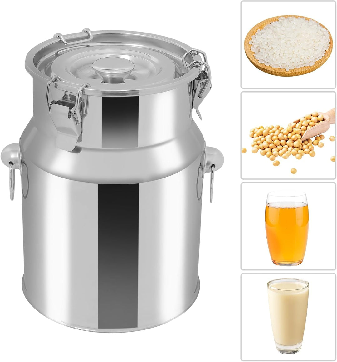 Milchkanne 5 Liter Edelstahleimer Luftdichter Behälter Multifunktionale Milcheimer Weineimer Eiskübe