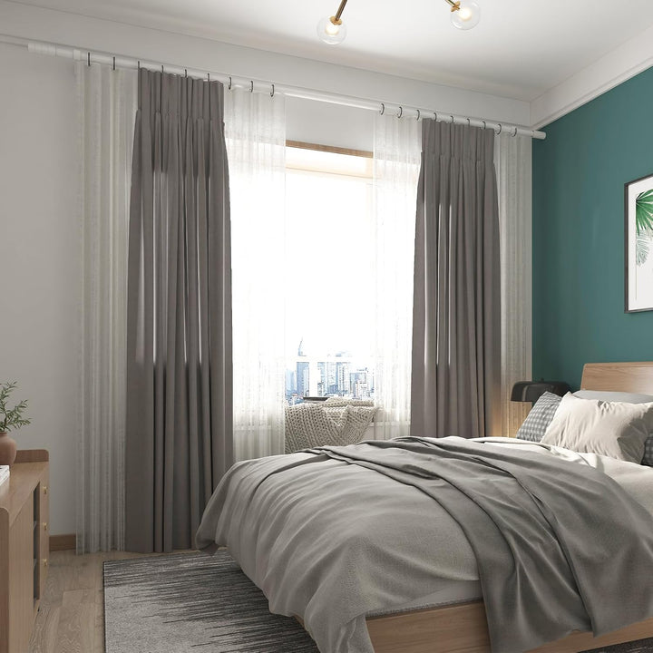 Gardinenstange Weiss Vorhangstange Ausziehbar Gardinenstangen Curtain Rod mit Verstellbaren Halterun