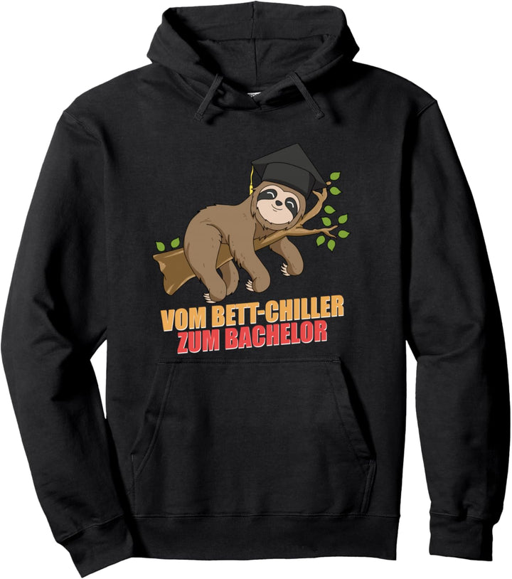 Bachelor Abschluss Geschenk Faultier Faul Bett-Chiller Pullover Hoodie