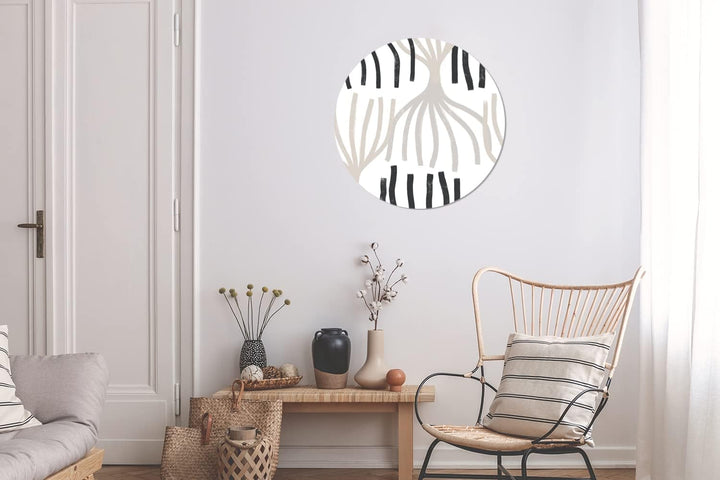 Wandbild Rund Wanddeko Deko Wohnzimmer Bilder 60x60 cm Linie - Pastell - Abstrakt - Muster, 60x60 cm