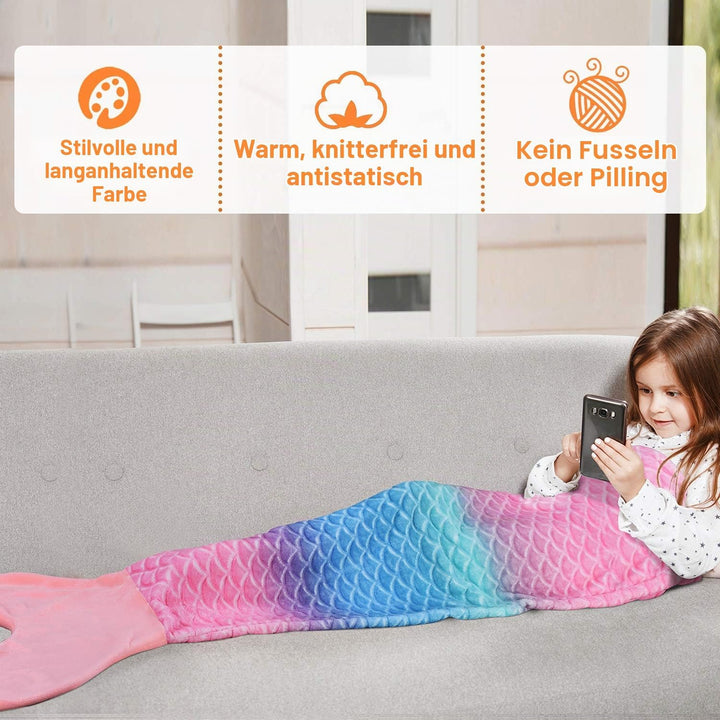 Catalonia Classy Meerjungfrau Decke, Flauschig Plüsch Fleece Meerjungfrauen Flosse Kuscheldecke, Mee