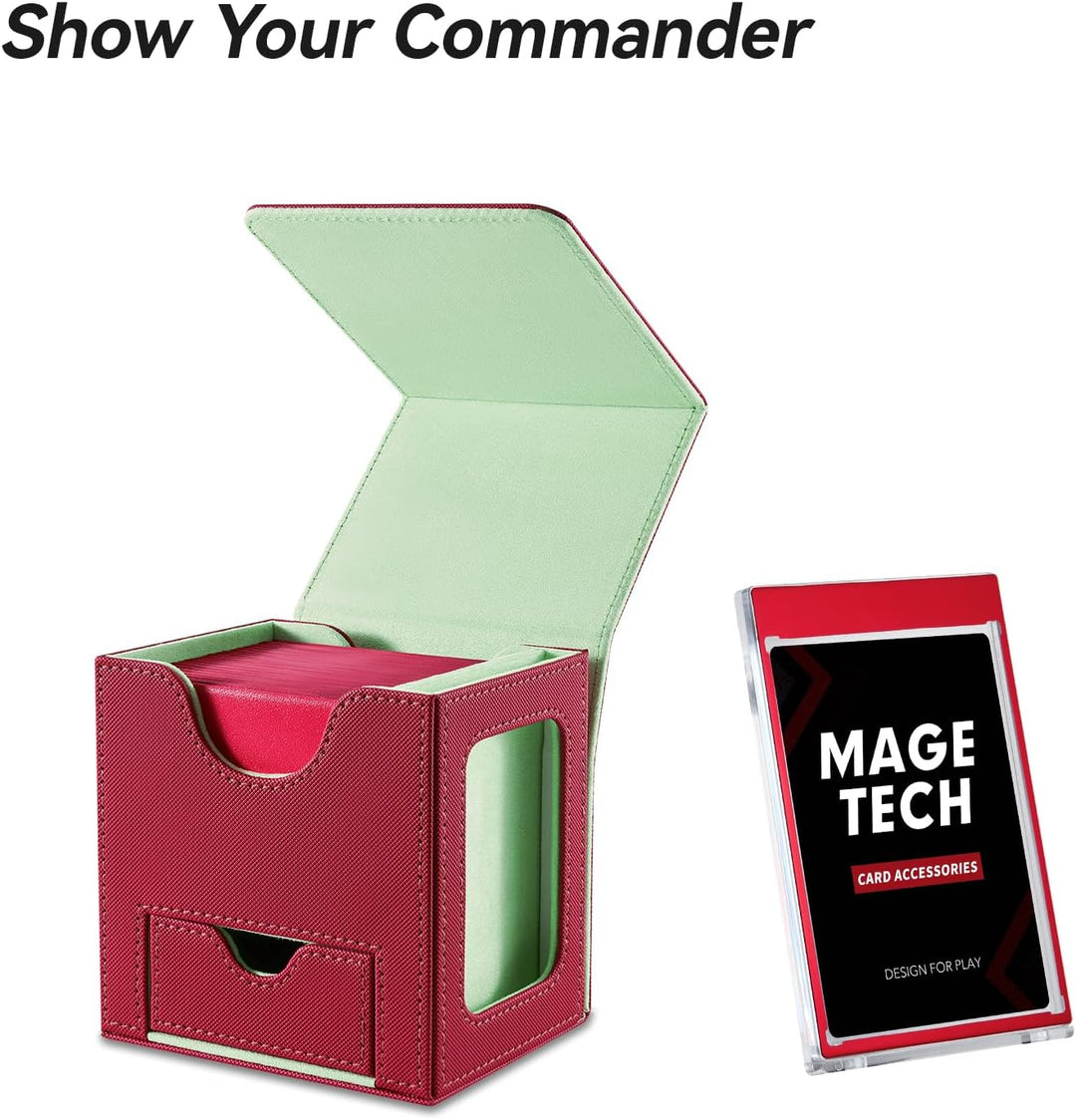 Mage Tech Commander Deckbox für MTG - Patentiertes Design, Commander Display, passt für 100 doppelt