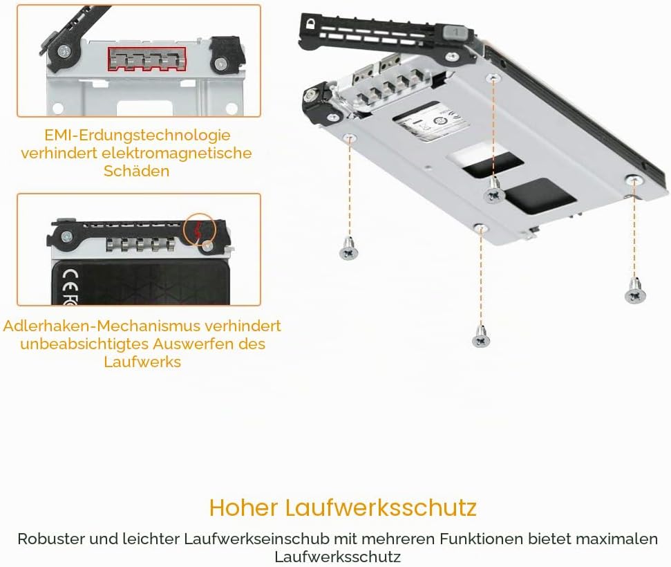 ICY DOCK 8-Bay 2,5 Zoll SATA/SAS SSD/HDD Wechselrahmen in 1x 5,25 Zoll Schacht - Vollmetall mit Schl