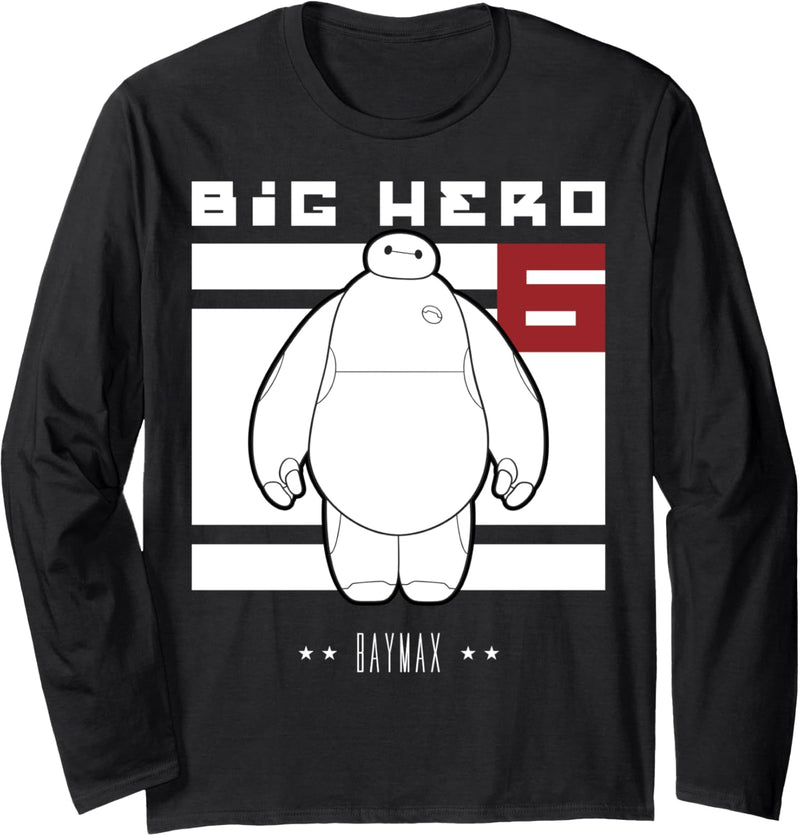 Disney Big Hero 6 Baymax Flag Portrait Langarmshirt