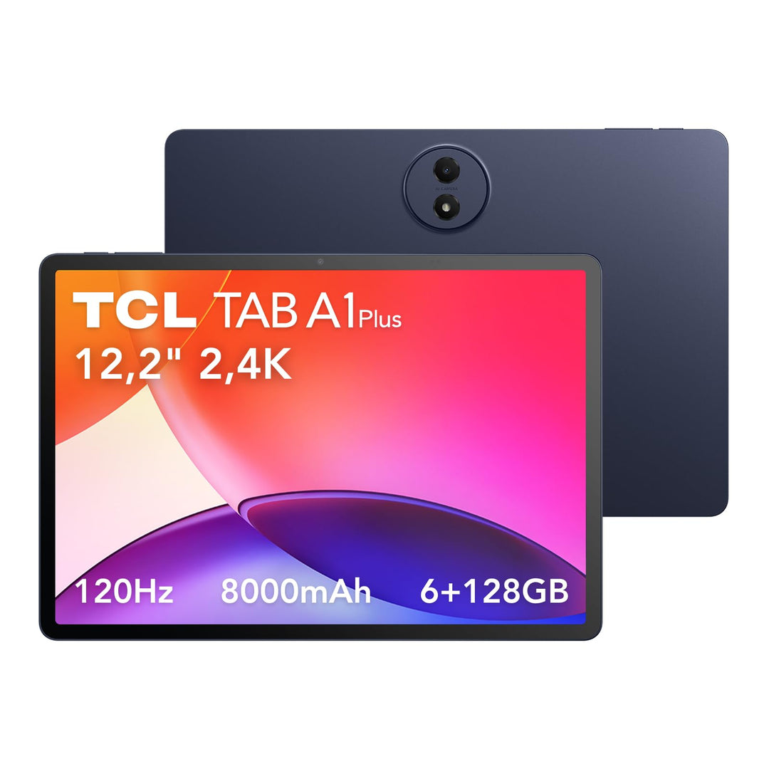 TCL TAB A1 Plus Tablet, 12,2" 2,4K 120Hz Immersive Display, 128 GB ROM, 6 GB RAM-Erweiterung, Google