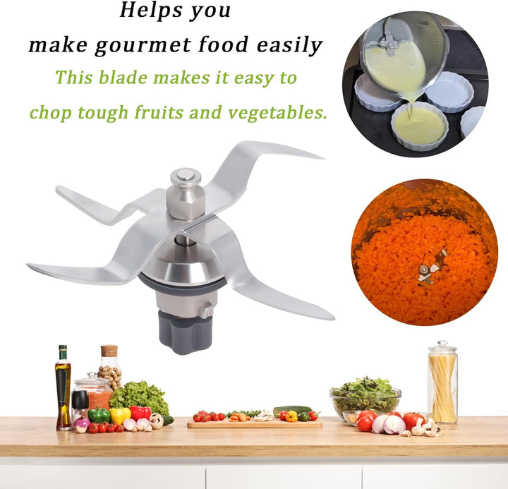 Poweka Ersatzmesser Kompatibel mit Silvercrest Monsieur Cuisine Connect und Monsieur Cuisine Smart K