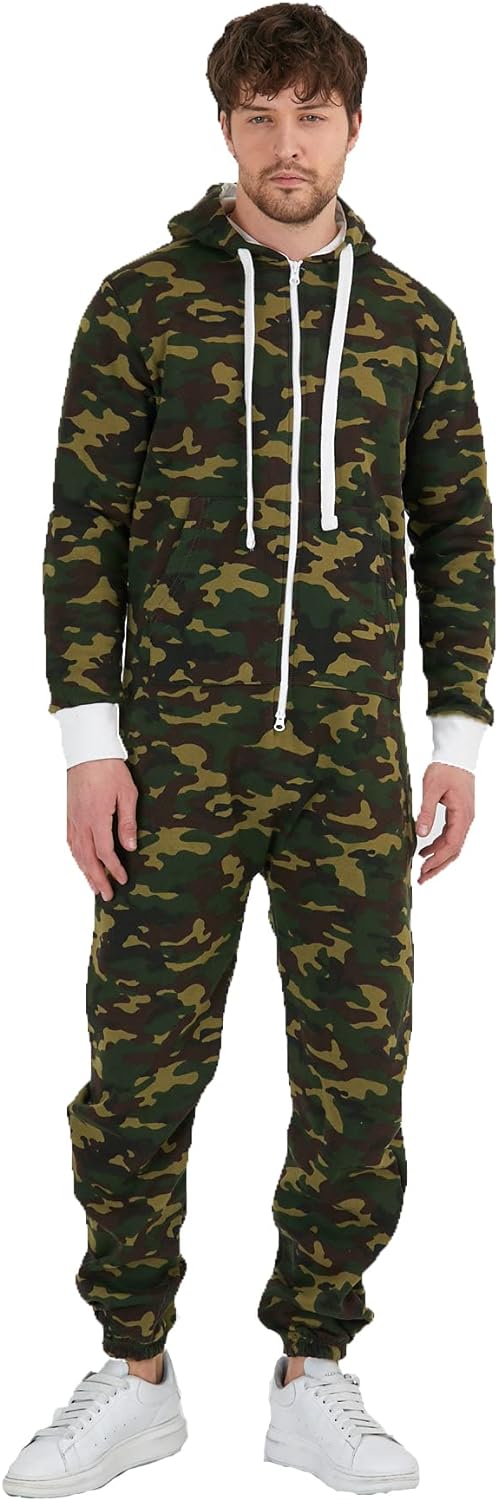 Raff & Taff Herren Jumpsuit Overall Trainingsanzug Fitnessbekleidung onesie Ganzkörperanzug Basic un