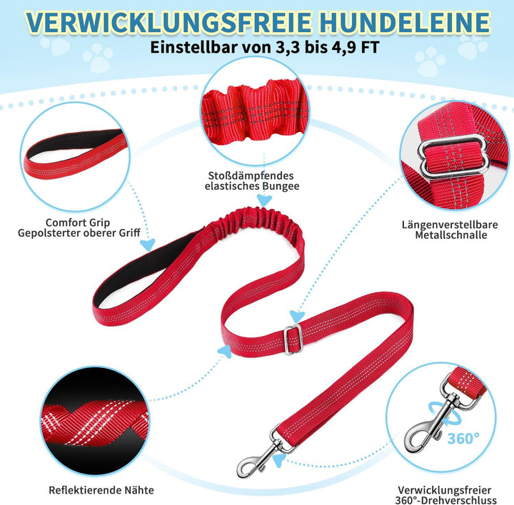 Hundegeschirr mit Leine für mittelgrosse Kleine Hunde, Weich gepolsterter No-Pull Brustgeschirr mit