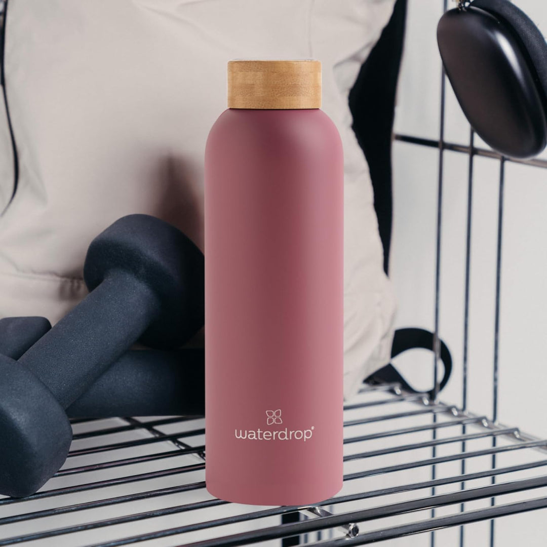 waterdrop® Edelstahl Trinkflasche 600ml - auslaufsichere Trinkflasche Kohlensäure geeignet & BPA fre