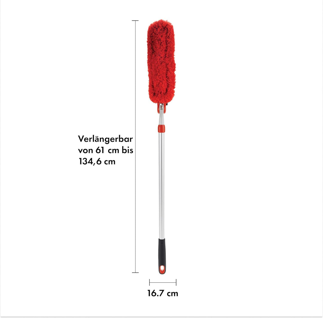 OXO Good Grips Mikrofaser-Staubwedel mit Teleskopstange 1-Pack Extendable Duster (Pack of 1), 1-Pack