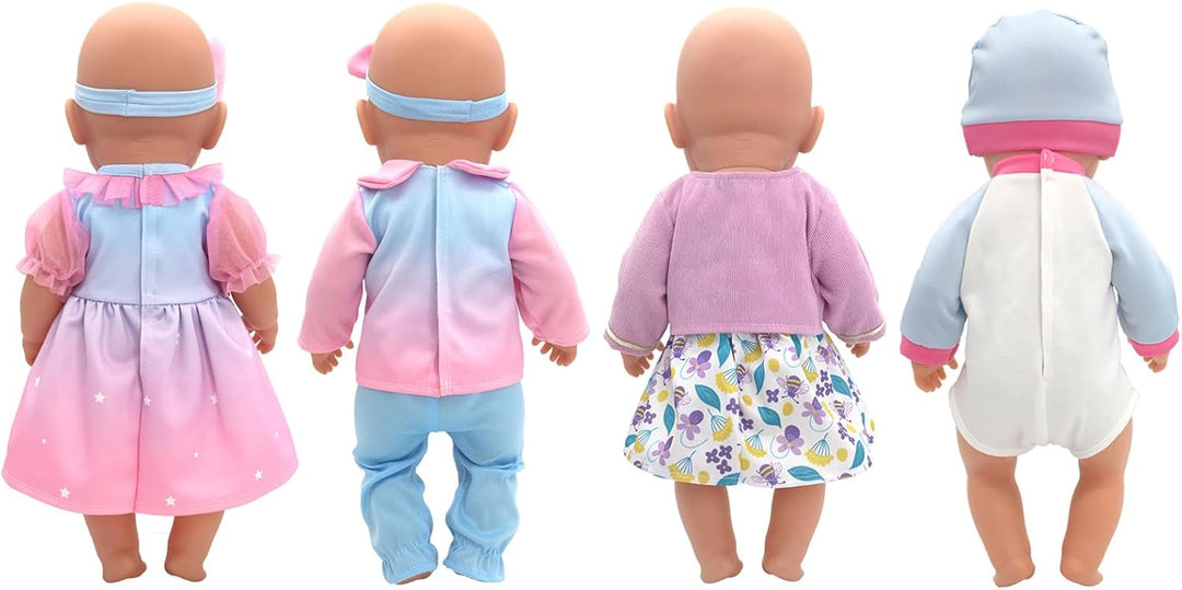 Puppenkleidung für 36-43 cm Baby Puppen, 4-Packungen (Keine Puppe)