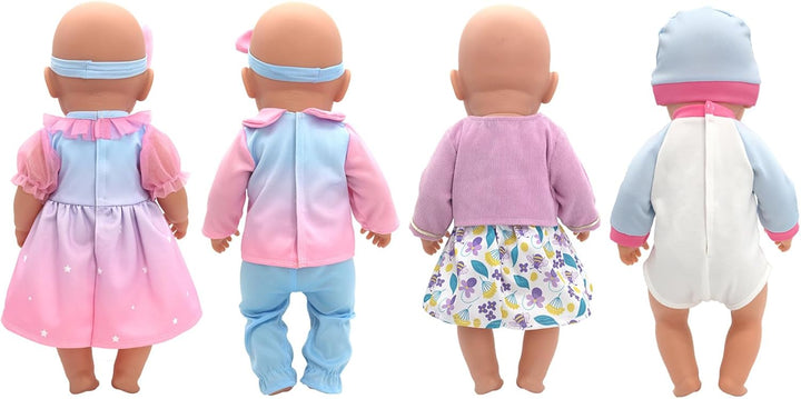 Puppenkleidung für 36-43 cm Baby Puppen, 4-Packungen (Keine Puppe)
