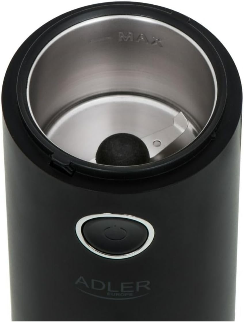 Adler AD 4446bs Elektrische Kaffeemühle aus Edelstahl, 150 W, Füllmenge bis zu 75g, Mühle für Kaffee