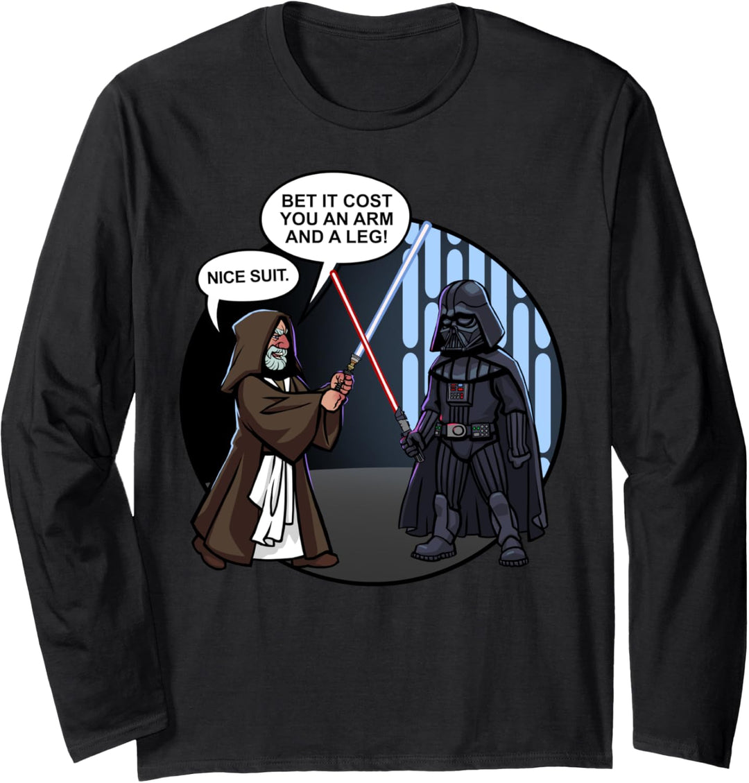 Star Wars Vader And Obi-Wan Nice Suit Text Langarmshirt