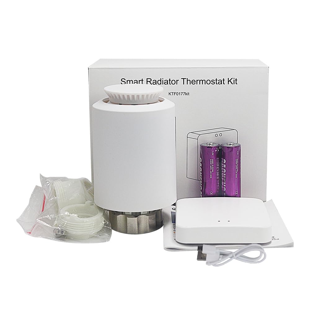 KETOTEK Smart Heizkörperthermostat Zigbee Starter Kit mit Hub, Digitales Heizkörper Thermostat Heizu