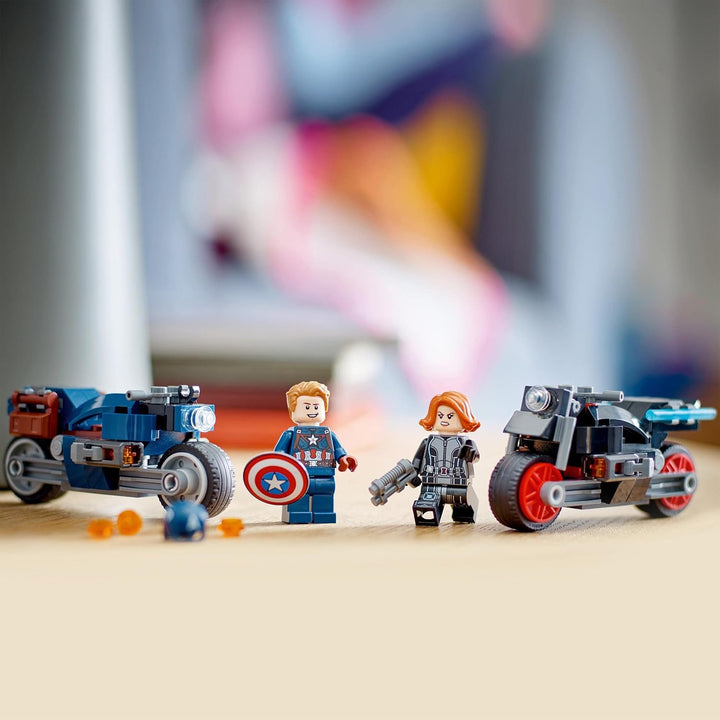 LEGO 76260 Marvel Captain America & Black Widow Motorräder, Avengers: Age of Ultron Set, Motorrad Sp