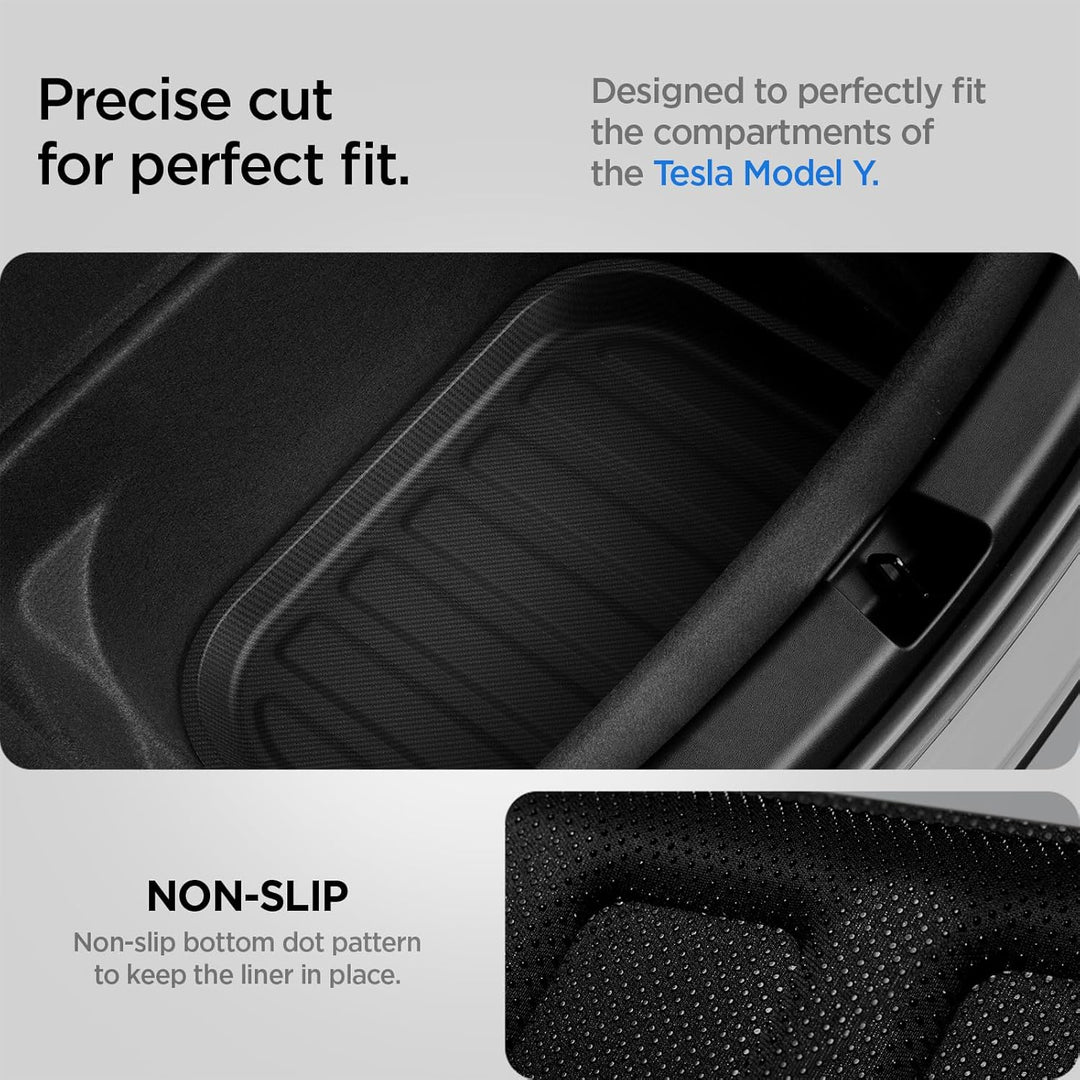 Spigen Tesla Model Y (~2024) Hintere Kofferraummatte für Aufbewahrung, Stossfestes XPE-Material zum