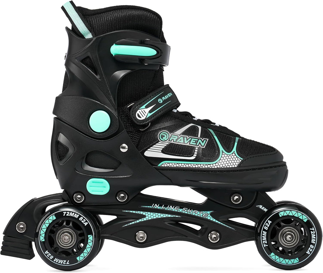 Raven 3in1 Verstellbare Inline Skates Spirit - Inliner Triskates - Rollschuhe - Kugellager Abec7 - S
