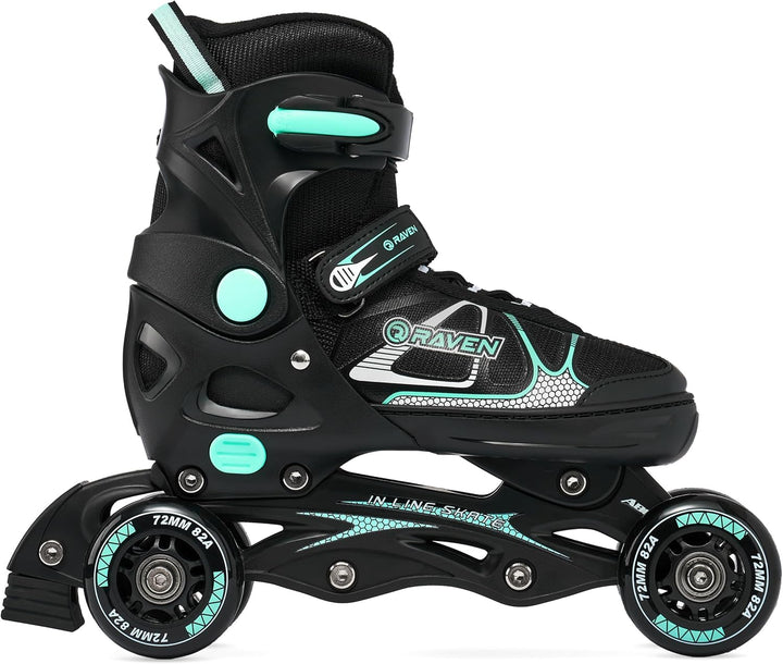 Raven 3in1 Verstellbare Inline Skates Spirit - Inliner Triskates - Rollschuhe - Kugellager Abec7 - S