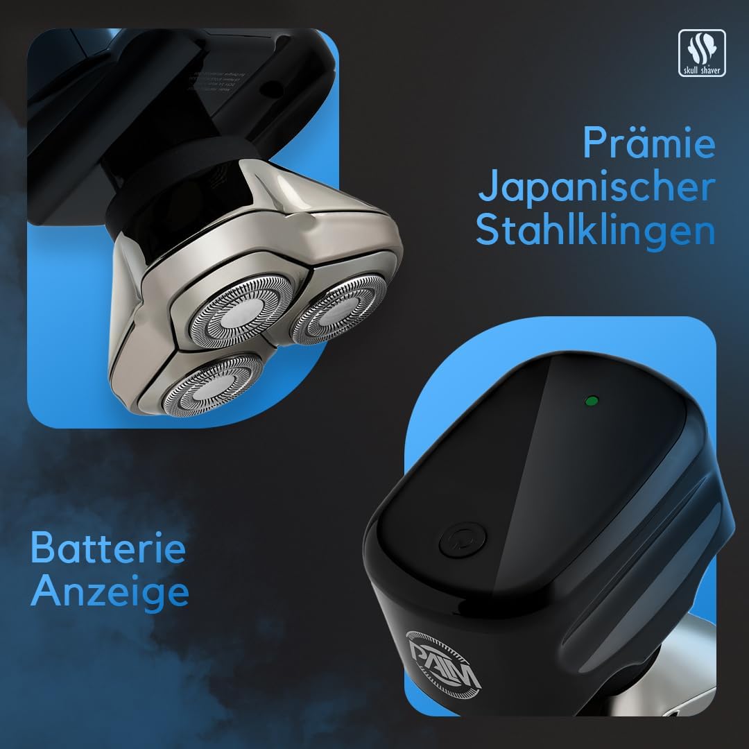 Skull Shaver Palm Rasierer für Kopf und Gesicht, Herren Elektrorasierer (EU-Stecker)