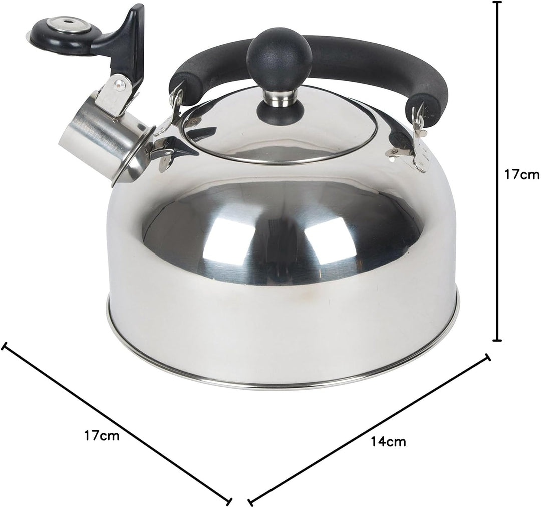 Bo-Camp Trend Flötenkessel Bombee Silber 1,2 l 1.2 Liter Silber, 1.2 Liter Silber