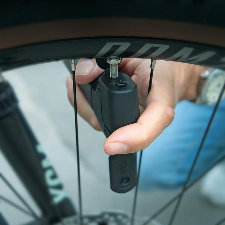 SKS GERMANY INJEX PRO Minipumpe, mit MV-Easy Kopf für AV/SV/DV-Ventile | Fahrradpumpe für Unterwegs,