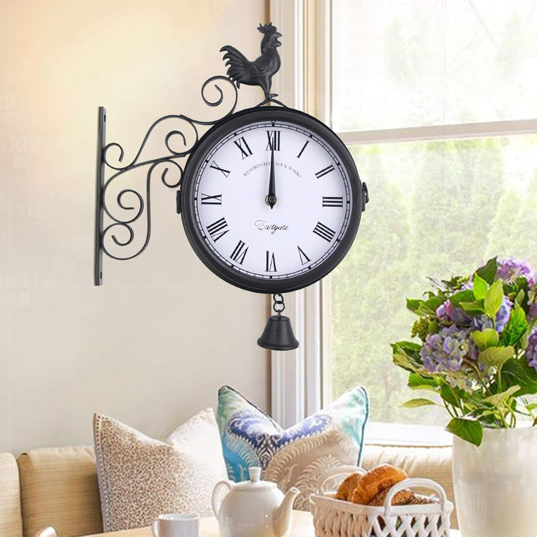 Grosse Vintage-Gartenuhr, Wetterfeste Aussenuhr, Grosse Vintage-Deko-Wanduhr, Gartenuhr, Badezimmeru