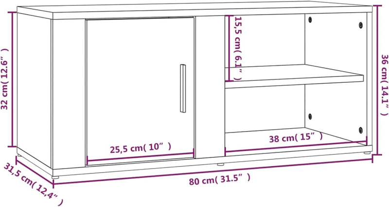 Tidyard TV Schrank mit 3 Fächer Lowboard TV Möbel Fernsehschrank Fernsehtisch TV Board Fernsehmöbel