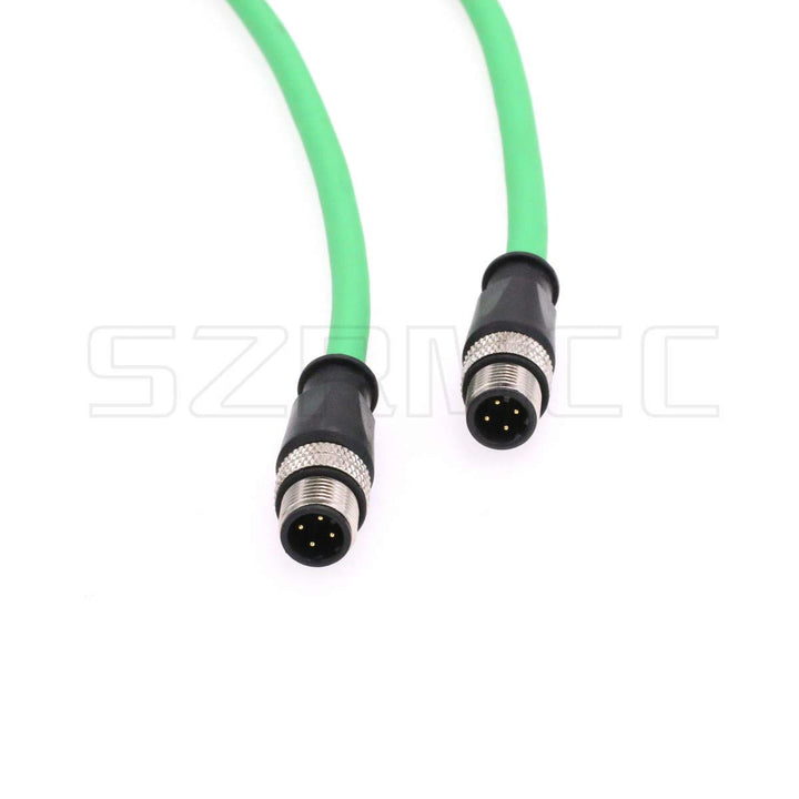 SZRMCC M12 Ethernet Kabel D-Code 4 Pin auf 4 Pin Stecker HighFlex Abgeschirmtes Netzwerkkabel für In