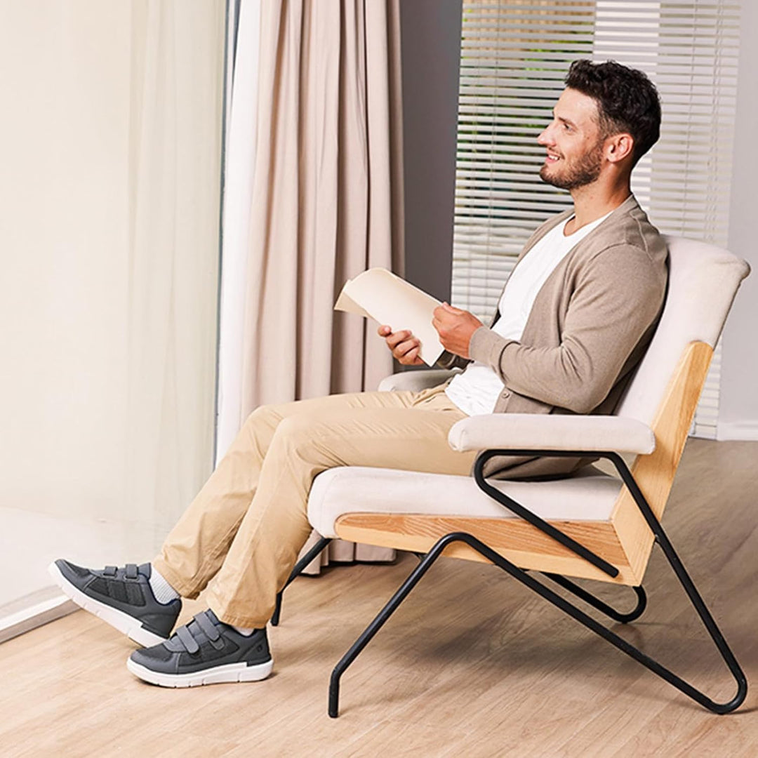 FitVille Herren Easytop Duo Strap Schuhe V3 Extra Weit Turnschuhe Sneaker 40 EU X-Weit Grau, 40 EU X