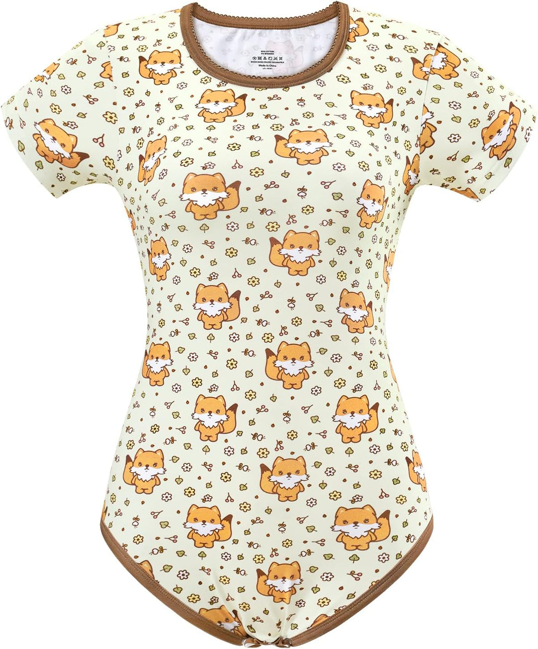 LittleForBig Baumwolle Strampler Onesie Pyjamas Bodysuit-Waldfuchs Strampler Braun XXL, Braun XXL