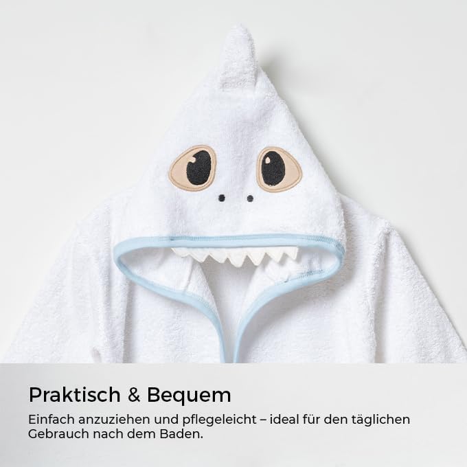 Baby Bademantel mit süssem Giraffenmotiv – Kapuzenbademantel aus 100% Baumwolle – Weich, saugfähig &