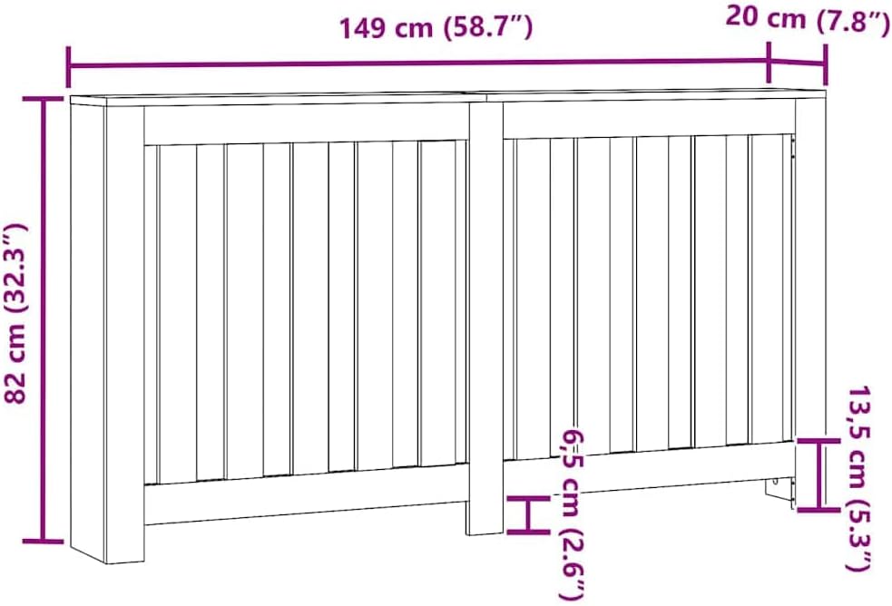 vidaXL Heizkörperverkleidung, Heizungsverkleidung Modernes Latten-Design, Heizkörperabdeckung für Wo