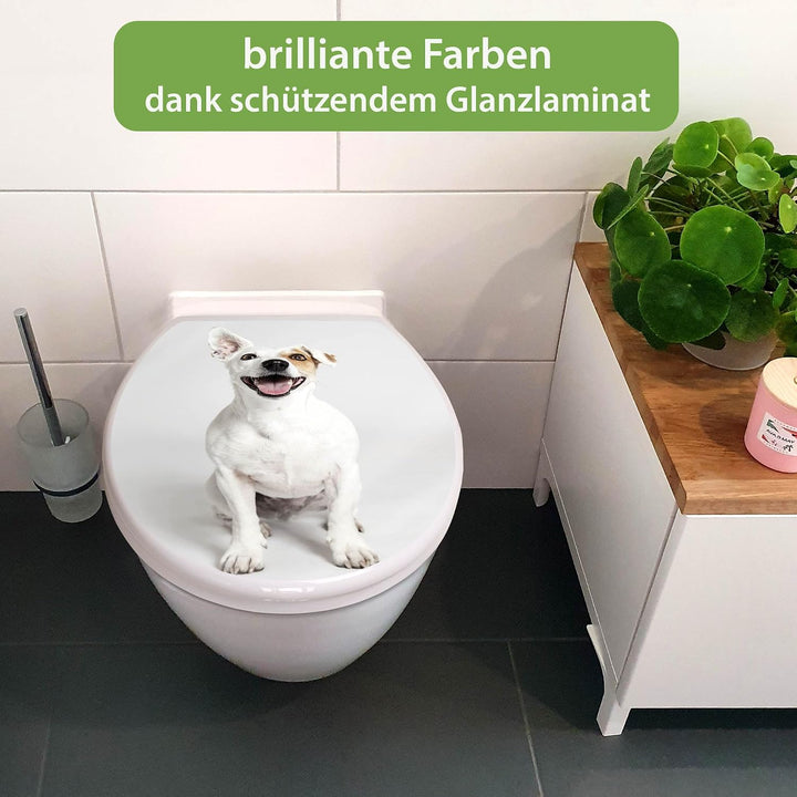 banjado Toilettendeckel mit Absenkautomatik 44,5x37cm - Soft Close Toilettensitz - WC Sitz mit Absen